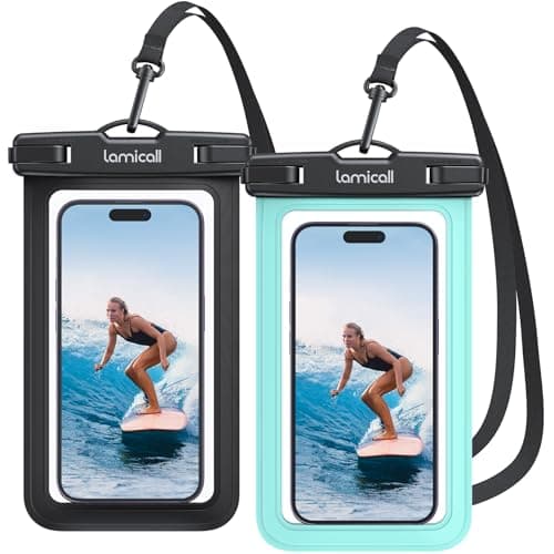 Lamicall 2Packs Waterproof Pouches, Beach Vacation Essentials for Wemen Men, Cruise Essentials 2025 2026, Gift for Travel Beach Ship Accessories, Swimming Equipment Bags Protector, Green &Black