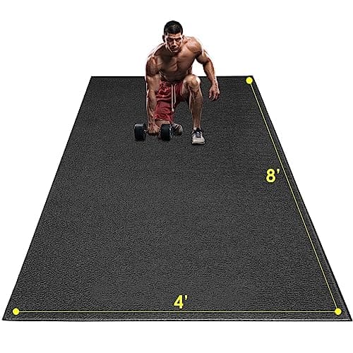 BesWin Large Exercise Mat, 8' x 4'x 1/4" Extra Durable Workout Mats for Home Gym Flooring, High-Density Gym Mats Cardio Mat for Jump Rope, MMA, Stretch, HIIT, Shoe-Friendly, Non-Slip, Non-Toxic