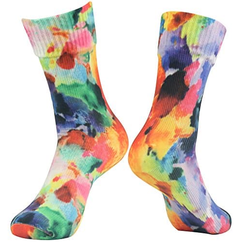 RANDY SUN Waterproof Camping Socks, [SGS Certified] Men's Women's Hiking Sock Snow Skiing Snowboard Fun Color Athletic Socks Large