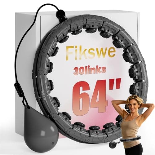 Fikswe Weighted Hula Infinity Circle Hoops for Weight Loss, Infinity Fitness Hoop Plus Size for Women, Adjustable 30-Link Smart Exercise Circle for Home Workout Abs & Waist Training