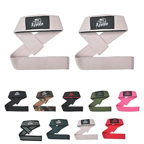 Revansh Sports Weightlifting Straps – Heavy-Duty Cotton Wrist Straps with Neoprene Padding for Maximum Grip & Comfort Gym Straps for Deadlifts, Powerlifting, Strength Training & Bodybuilding (Sand Silicone)