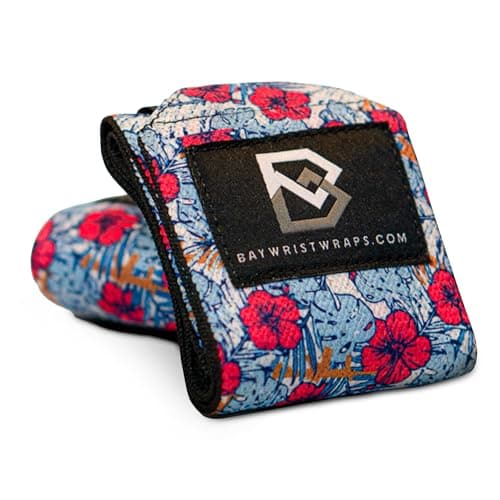 Bay Wrist Wraps Weightlifting Workout Wrist Brace - Adjustable, One Size Fits All - Comfort Wrist Wraps for Weightlifting with Thumb Loop, Lifting Wrist Strap in Tactical Hawaiian - 18-inch Wrist Wrap