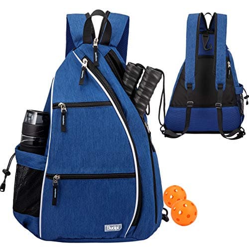 Sucipi Pickleball Bag - Men's -Women's Pickleball Backpack, Adjustable Sling Bag w/Fence Hook/Large Capacity/Safety Pocket-Blue