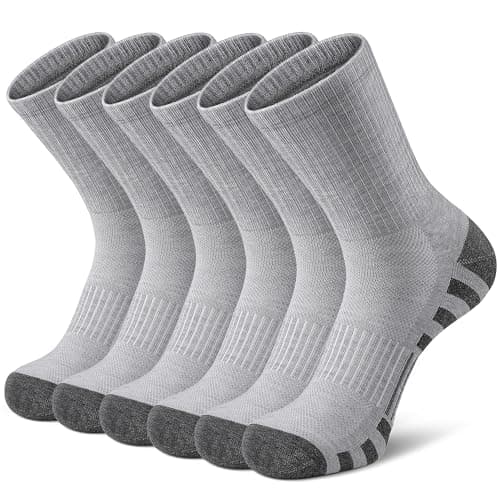 Airacker Athletic Socks Sport Running Calf Socks Performance Cushioned Breathable Crew Socks for Men Women(6 Pairs)