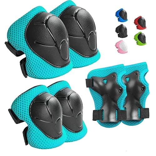 Wemfg Kids Protective Gear Set Knee Pads for Kids 3-8 Years Toddler Knee and Elbow Pads with Wrist Guards 3 in 1 for Skating Cycling Bike Rollerblading Scooter