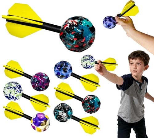 THWJLKK 6pcs Dart Bouncing Ball Kids Super Bouncy Balls - Colorful Lightweight Foam High Bounce Jump Balls for Outdoor Play, Improve Hand Eye Coordination, Fun Activity Toy
