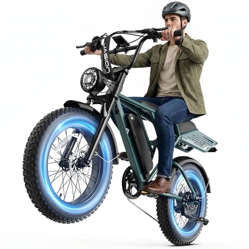 Jasion RetroVolt Pro Electric Bike for Adults, [3000W Peak Motor & 38 MPH & 80-Miles], 52V 20AH Removable Battery EBike, Hydraulic Brakes, 20'' X 4'' Fat Tire Electric Dirt Bike
