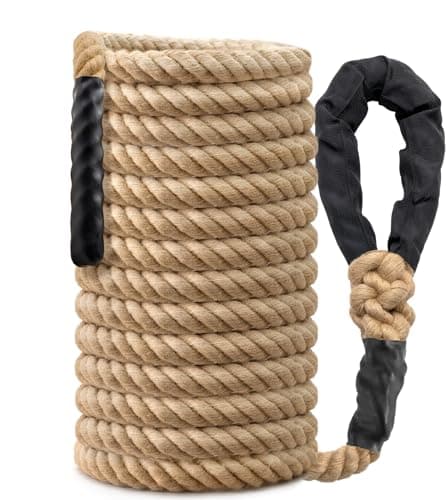 Climbing Rope Gym Workout - 40FT 1.5 Inch Heavy Duty Jute Thick Ropes for Adults Strength Training Outdoor Tree Swing Indoor Home Fitness Exercise