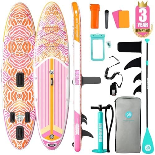 Niphean Inflatable Stand Up Paddle Board with Stabiltrac Fin Design and SUP Accessories, Anti-Slip EVA Deck, 10’6’’ Inflatable Paddle Boards for Adults & Youth of All Skill Levels