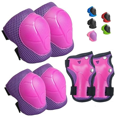 Wemfg Kids Protective Gear Set Knee Pads for Kids 3-8 Years Toddler Knee and Elbow Pads with Wrist Guards 3 in 1 for Skating Cycling Bike Rollerblading Scooter
