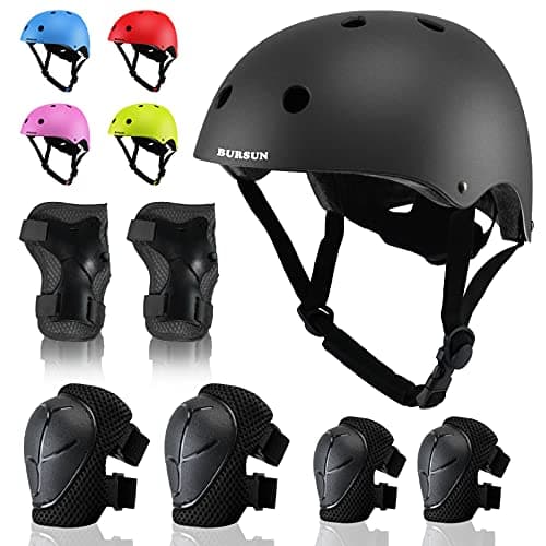 Kids Bike Helmet Adjustable Toddler Skateboard Helmets for Kids 2-3-5-8/8-14 Years with Knee Elbow Wrist Pads for GirlsBoys Youth Bicycle Helmet for Scooter Roller Skating Balance Bike