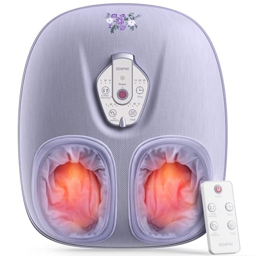 RENPHO Foot Massager Machine with Heat [2026 Upgraded], Shiatsu Foot Massager for Plantar Fasciitis, Mothers Day Gifts for Mom, Cordless Control, Birthday Gifts for Women Men, Purple