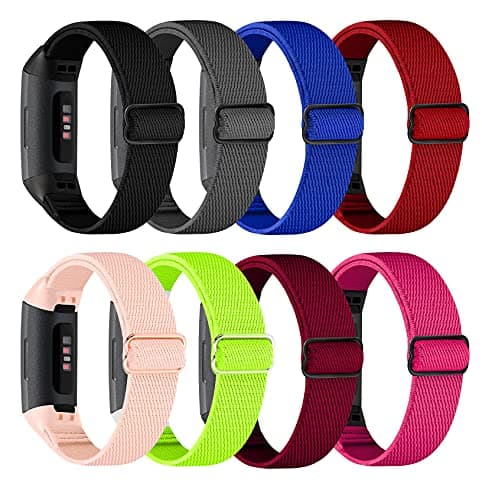 ShuYo 8 PACK Bands Compatible with Fitbit Charge 4 / Charge 3 / Charge 3 SE, Adjustable Replacement Watch Bands Fitness Sport Band Wristband for Women Men