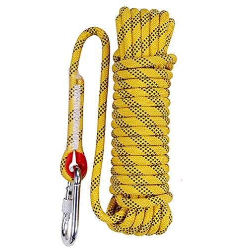 Aoneky 49ft 10mm Static Rope - Polyester Rope for Climbing, Rescue, Arborist Work, Camping & Towing, UV Resistan