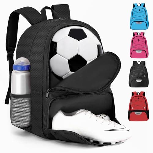 Hsmihair Youth Soccer Bag-Soccer Backpack&Backpack for Football Basketball,with Ball Compartment Separate Cleat Package