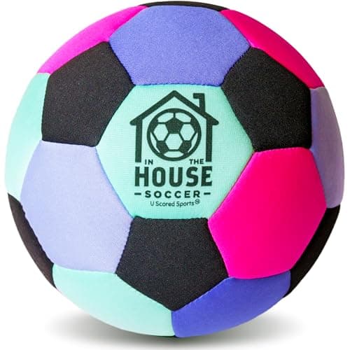 U Scored Sports in The House Soccer Ball - Indoor Size 4 Padded Soccer Ball for Girls (Ages 3+), Boys (Ages 3+) & Adults - Bring Soccer Practice Home - Perfect for Juggling - Gift for Soccer Player