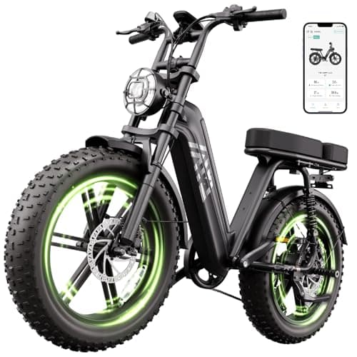 TST Electric Bike for Adults 1500W Peak 20" Fat Tire All-Terrain E-Bike 60 Miles 28MPH Electric Dirt Bike for Road Sand Mountain Snow - 48V 15AH Battery Safety Tested to UL 2849 Powered