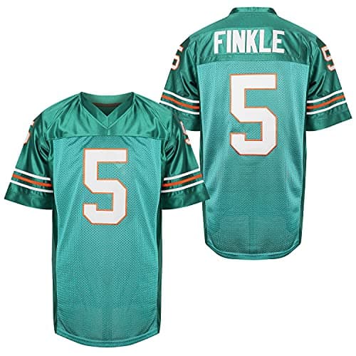 Mens Ray Finkle 5 Ace Ventura Pet Detective Jim Carrey Movie Football Jersey All Stitched Green S-XXXL (Green, XX-Large)