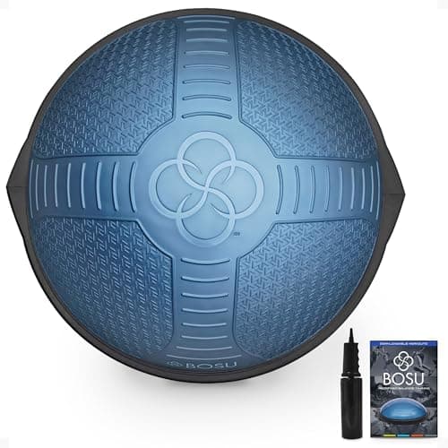 BOSU Nexgen Balance Trainer, Training Equipment, 65 cm Diameter, 300 lb Capacity - Burst-Resistant Stability Exercise Tool w/Non-Slip Base, Includes Hand Pump, Commercial-Grade