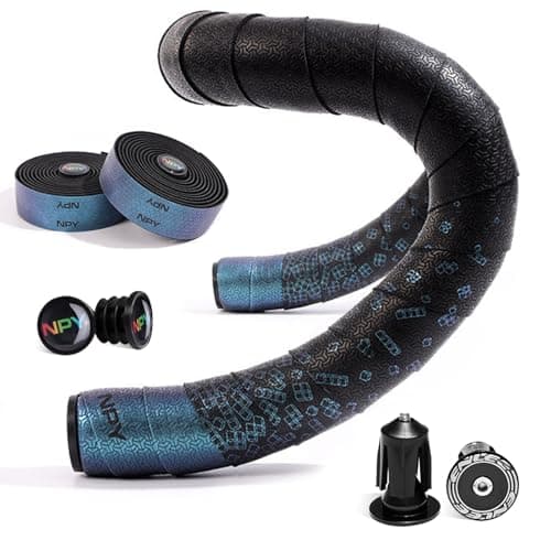 DINTSTYLE 2pcs Bicycle Bar Tape, Bike Handlebar Tape, Road Bicycle Handlebar Tape, Cycling Grip Tape, with 4pcs Handlebar End Plugs, Soft Comfortable, Wear Resistant, BSL N