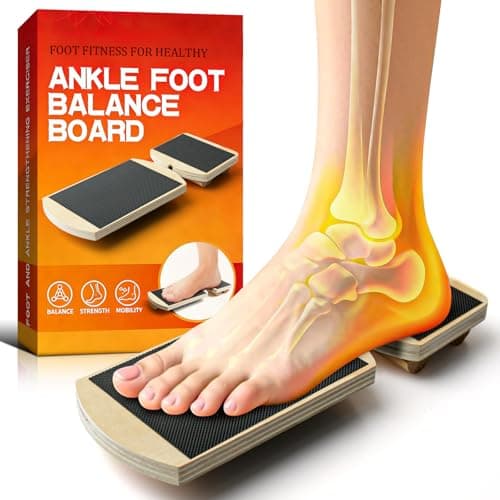 JUMPOW Ankle Balance Board Foot Strengthener Trainer for Sprained Ankle, Adjustable Single Leg Board for Recovery from Sprains, Giboard for Balance Training, Axisboard for Leg Stability