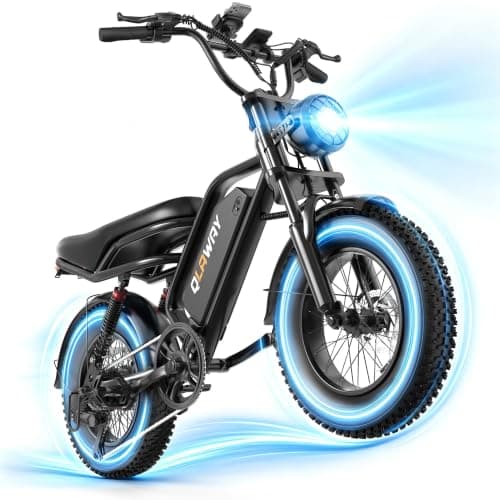 Qlaway Electric Bike for Adults, 16'' Fat Tire E Bikes, 1000W Peak Motor, 25MPH Top Speed, 40 Miles Long Range, 48V 13.5Ah Removable Battery, Full Suspension E Bike, Electric Dirt Bike for Adults