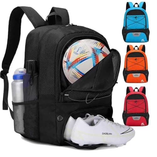 Hsmihair Soccer Bag-Soccer Backpack&Backpack for&Football Volleyball& Basketball,with Ball Compartment and Training Package