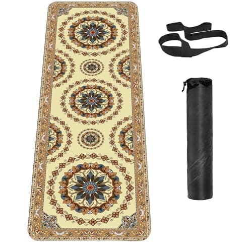 Knsbk Non Slip Yoga Mat TPE Workout Mat for Men Women, Thick Workout Mat with Carrying Strap, Fitness Mats for Exercise, Yoga, Fitness, Pilates, Floor Workouts (72" x 24" x 6mm)