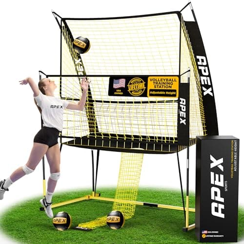 Apex Sports Volleyball Training Net Equipment System - Sturdy, Adjustable, and Portable | Improve Accuracy, Technique, and Skills | Ideal for Indoor/Outdoor Use | Easy Assembly & Storage |