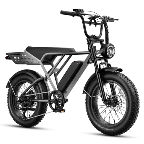 Jasion RetroVolt Electric Bike for Adults, 2000W/3000W Peak - 30/38MPH Electric Dirt Bike, 48V-52V, 13AH/20AH Battery, 65/90Miles Max Range Electric Motorcycle, 20'' X 4'' Fat Tire All-Terrain E-Bike