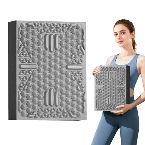 HAPBEAR Exercise Balance Pad - 15"x12" Non-Slip Textured Foam Balance Pad with 2-in-1 Stability & Massage - 2.2" Thick TPE Layer with Soft Cushioning + EVA Layer for Physical Therapy, Core Training - Black