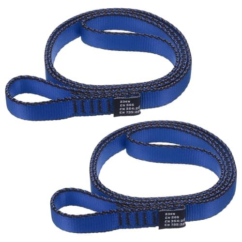 PATIKIL 24 Inch Nylon Slings, 2 Pack Strong Webbing Straps 18mm Rock Straps for Aerial Yoga Hammock Swing, Blue