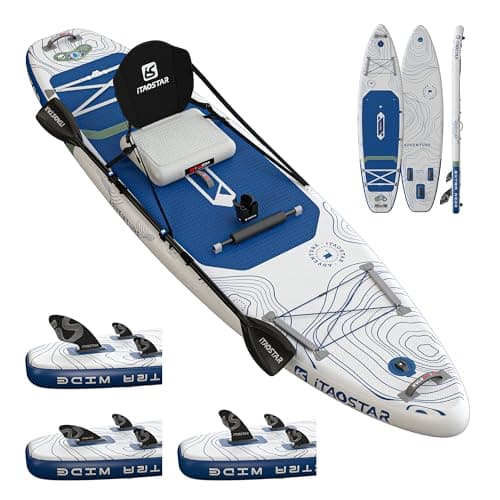 iTAOSTAR A02CP 35" Stand Up Paddle Board,SUP Board with Seat,Stable Inflatable Paddle Boards for Adults/Family/Youth of All Skill Levels