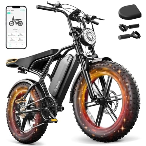 TST Electric Bike for Adults, 1500W Peak Motor Ebike with 48V 15Ah Built-in Battery, 60 Miles Range Electric Bike, 20" All-Terrain Fat Tire E Bike with Dual Suspension