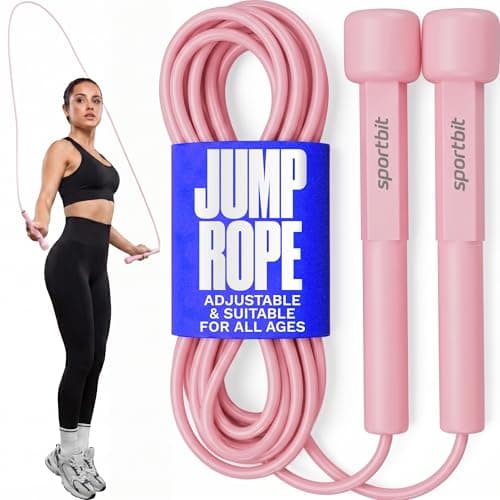 SPORTBIT Adjustable Jump Rope for Fitness and Exercise – Skipping Rope for Cardio, Boxing, and Weight Loss – Speed Rope perfect for Men & Women – Pink