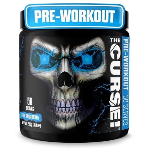 JNX SPORTS The Curse! Blue Raspberry Pre Workout Powder with Creatine – Extreme Energy Preworkout for Men & Women – 50 Servings – L Citrulline, Beta Alanine & Caffeine for Pump, Strength & Focus