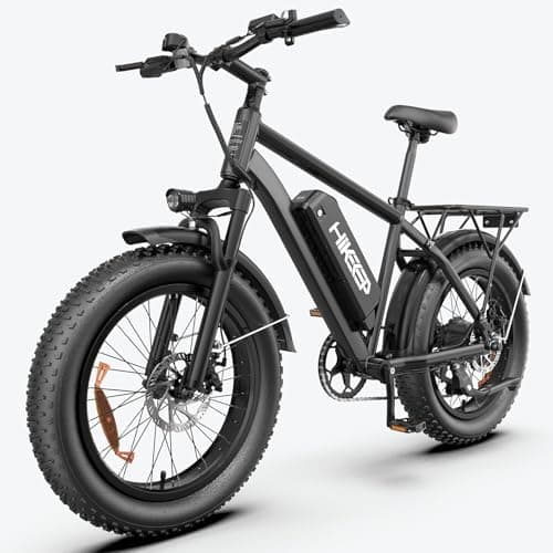 HiKeep Electric Mountain Bike for Adults - 750W Peak 1500W 26" x 4.0 Fat Tire Ebike, 48V 15.6Ah Battery, 30MPH, Front Suspension, LCD Display, Dual Disc Brakes, Rear Rack, Commuter & All Terrain