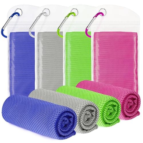 ExTowel Excellent 4 Pack Cooling Towels for Neck and Face(40"x12"), Cooling Neck Wraps, Ice Towel for Hot Weather, Soft Breathable Gym Towel, Cool Towel for Workout, Camping, Yoga, Sport, Running