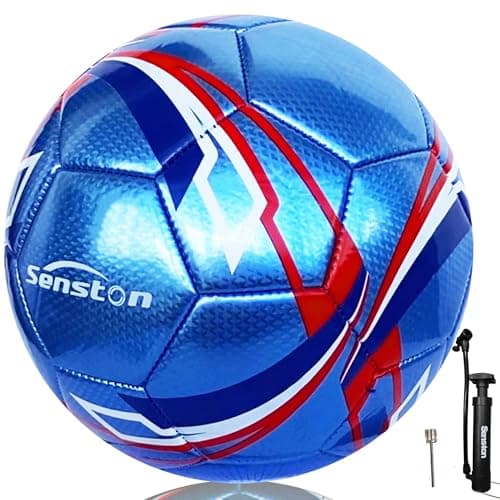 Senston Soccer Ball Size 4 with Pump - Durable Waterproof Football for Indoor/Outdoor Training, Includes Hand Pump & Needle