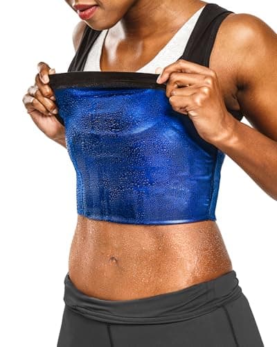 Sweat Shaper Women's Premium Workout Tank Top Slimming Polymer Sauna Vest (Large-X-Large, Black)