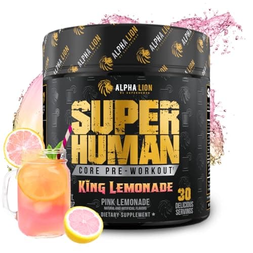 ALPHA LION Core Pre Workout with Creatine for Performance, Beta Alanine for Muscle, L-Citrulline for Pump & Tri-Source Caffeine for Sustained Energy (30 Servings, King Lemonade Flavor)