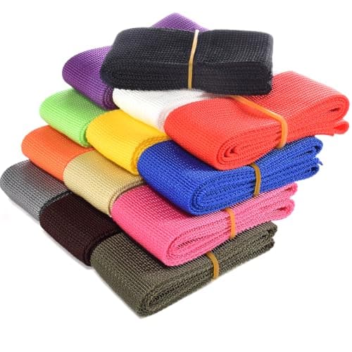 CooBigo 13 Rolls Webbing Strap 2 Inch Polyester Webbing 13 Colors &13 Yards 2" Webbing Strapping for Bags/Lawn Chair DIY Crafting