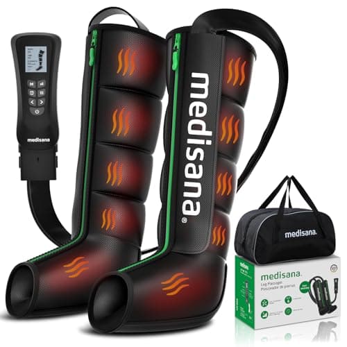 Medisana Leg Compression Massager with Heat, Full Leg & Foot Massager Compression Boots with 6 Modes, 5 Intensity and 3 Heat for Circulation and Pain Relief