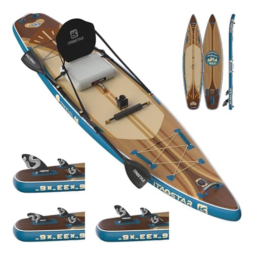 iTAOSTAR W02B 33" Inflatable Paddle Board with Seat, More Fun Inflatable Paddleboard with 5 Fins for Better Balance,Stand Up Paddle Board with Premium SUP Accessories for Youth of All Skill Levels
