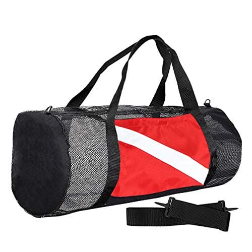 Luwint Large Scuba Gear Bag, Mesh Snorkeling Bag with Detachable Shoulder Strap, Heavy Duty 32 Inch Waterproof Dive Duffel for Travel, Beach Pool Swimming Equipment
