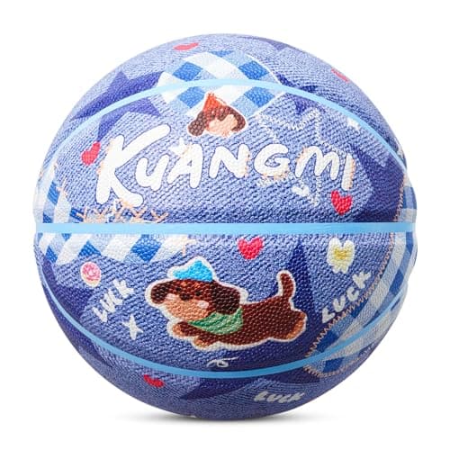 Kuangmi Cowboy Puppy Basketball, Youth Size 5(27.5") for Junior Children Boys Girls Indoor Outdoor Play Game Training Ball