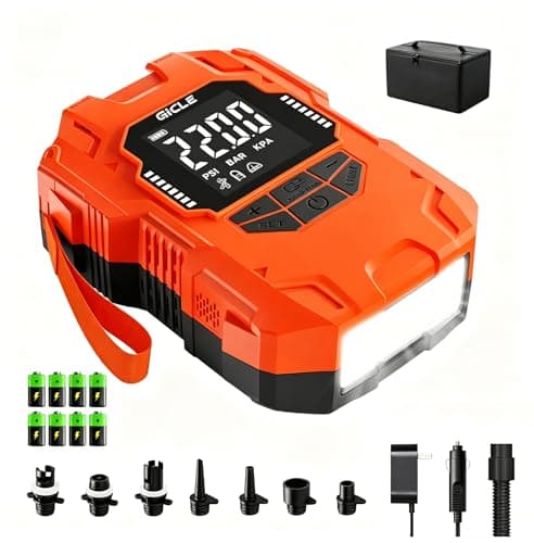 GICLE 22PSI Rechargeable Paddle Board Pump, Dual Power (Battery & 12V Car) Electric SUP Pump, Automatic Portable Inflator & Deflator with Fast Charging for Inflatables Kayak Boat Tent Camping Mattress