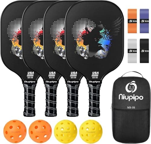 niupipo Pickleball Paddle, USAPA Approved Pro Graphite Pickleball Paddle/Paddles Set, Polypropylene Honeycomb Core, Cushion 4.72In Grip, Portable Bag/Paddle Cover, Lightweight Pickleball Racket