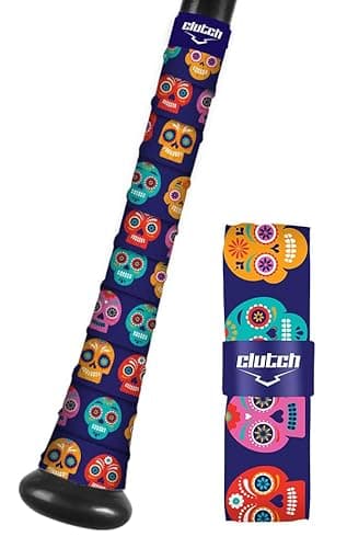 Clutch Sports Apparel All-Weather Bat Grip Tape, 1.1mm Cushioned & Non-Slip for Baseball & Softball, Durable & Multi-Sport Performance for Youth & Adult Players, Dia de Los Muertos Design