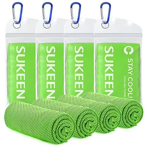 Sukeen Cooling Towels for Neck and Face, 4 Pack Cooling Towels for hot Weather (40"x12"), Cooling Rags for Yoga, Sport, Running, Workout,Gym, Camping, Fitness, Workout & More
